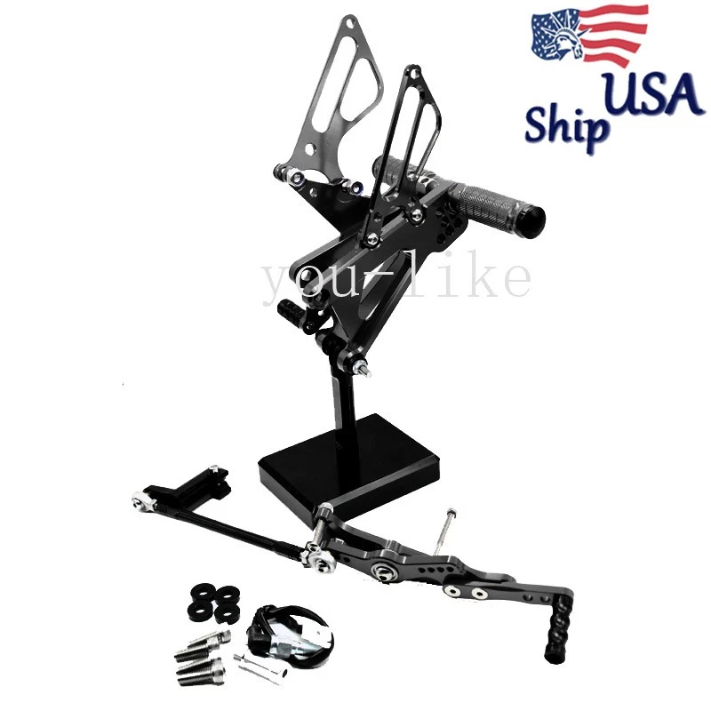 Juego de estriberas delanteras CNC negras para Triumph DAYTONA 675R 2013-2016 2014 2015 16 Foto 2 de 4