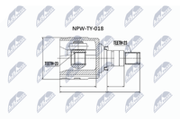 Nty Gelenksatz, Antriebswelle NPW-TY-018 FüR Toyota