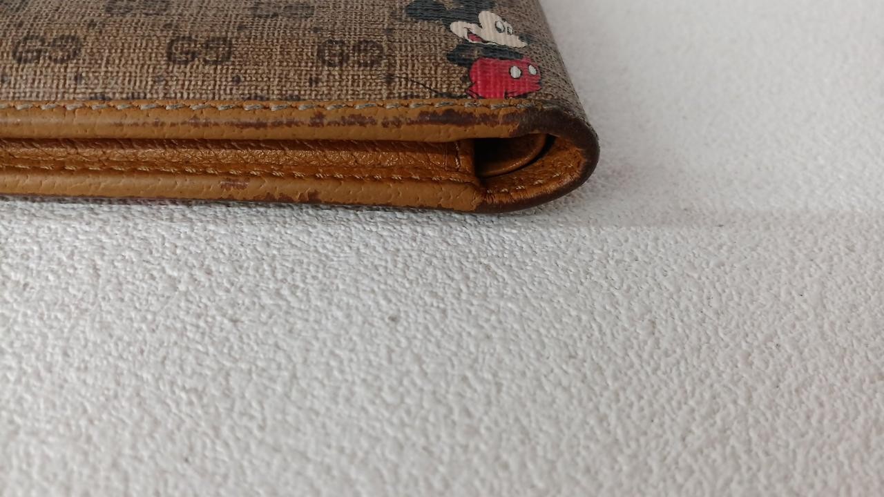 Bifold Wallet Model Brown Mickey Pattern Conditio… - image 9
