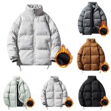 Warm Mens Parka Coat Stand Collar Oversize For Jacket with Drawstring Hem