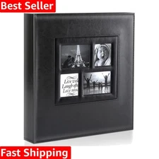 Large Capacity Leather Photo Album - Holds 500 4x6 Wedding & Family Photos