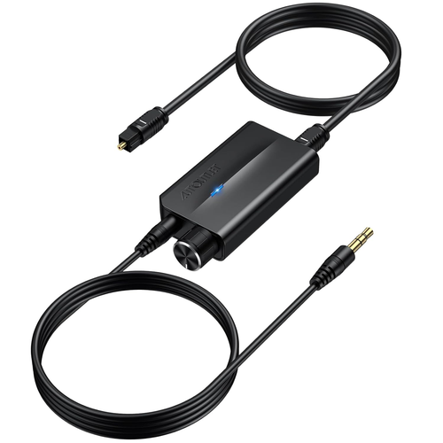 DAC Convertitore Audio Digitale 192 KHz - Ottico/Coassiale A RCA/3.5mm Con Telecomando IR