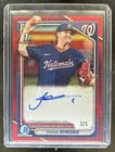 2024 Bowman Travis Sykora Chrome Auto Red Refractor 1st Prospect #/5 Nationals