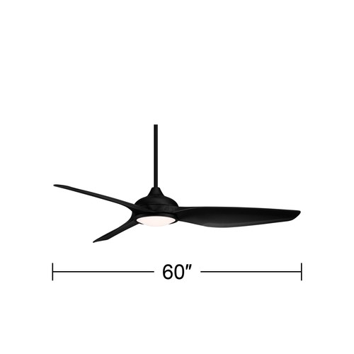 60" Dark Vader Modern 3 Blade Indoor Outdoor Ceiling Fan LED Light Remote Black - Bild 4 von 8