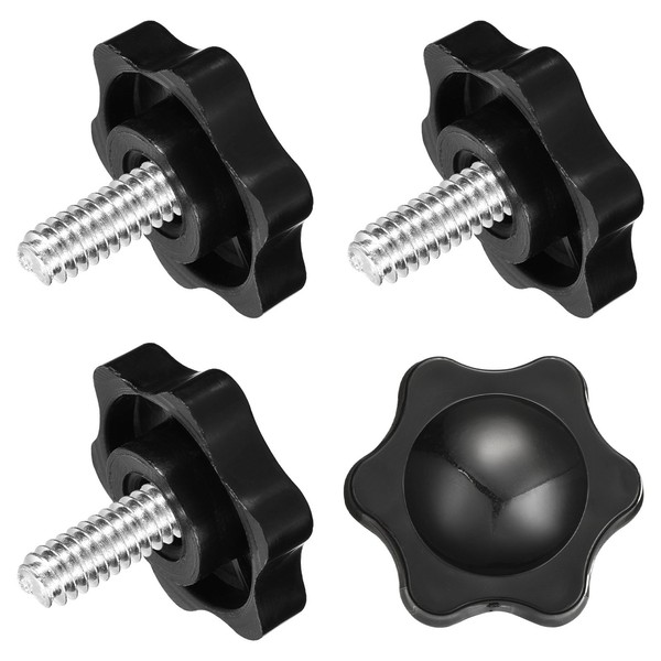 4 Spannschraubenknopf, M6 X 14Mm Sechskant-Sternknopf Kunststoffgriffe, 25Mm Dm.-image