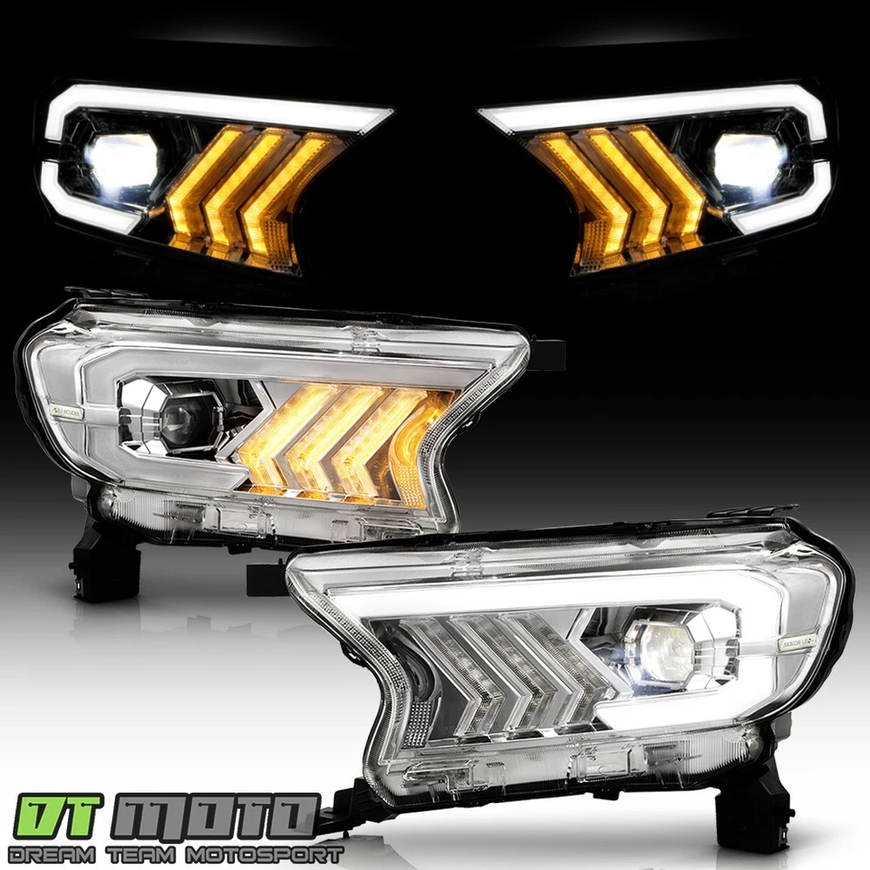2019-2023 Ford Ranger Full LED Projector Headlights w/Sequential Signal Lights — 第 2/4 张图片