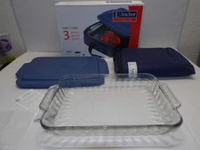 Anchor 3 PC Bake N Take 3 Qt. Glass Baking Dish with Lid & Insulated Carrier