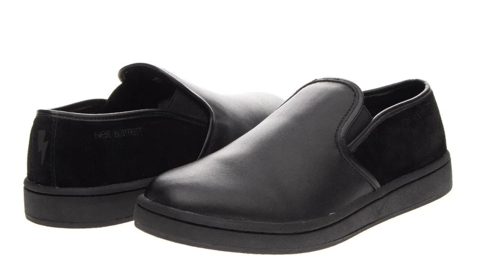 NEIL BARRETT Zapatillas de Cuero Thunderbolt Talla 6 EE. UU. Nuevas $600 NCT905-X9003 Foto 2 de 4