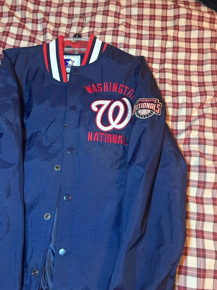 Chaqueta de hombre Washington Nationals Starter Navy The Jet III Full-Snap talla M/M/M Foto 2 de 4