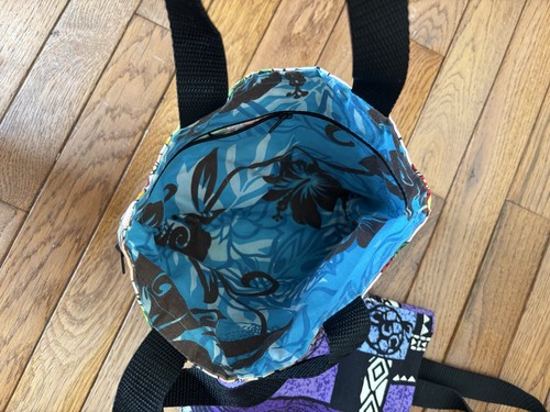 Nani Island Hawaiian Tropical Reversible Purse Tote Bag Set of 2 - Picture 3 of 7