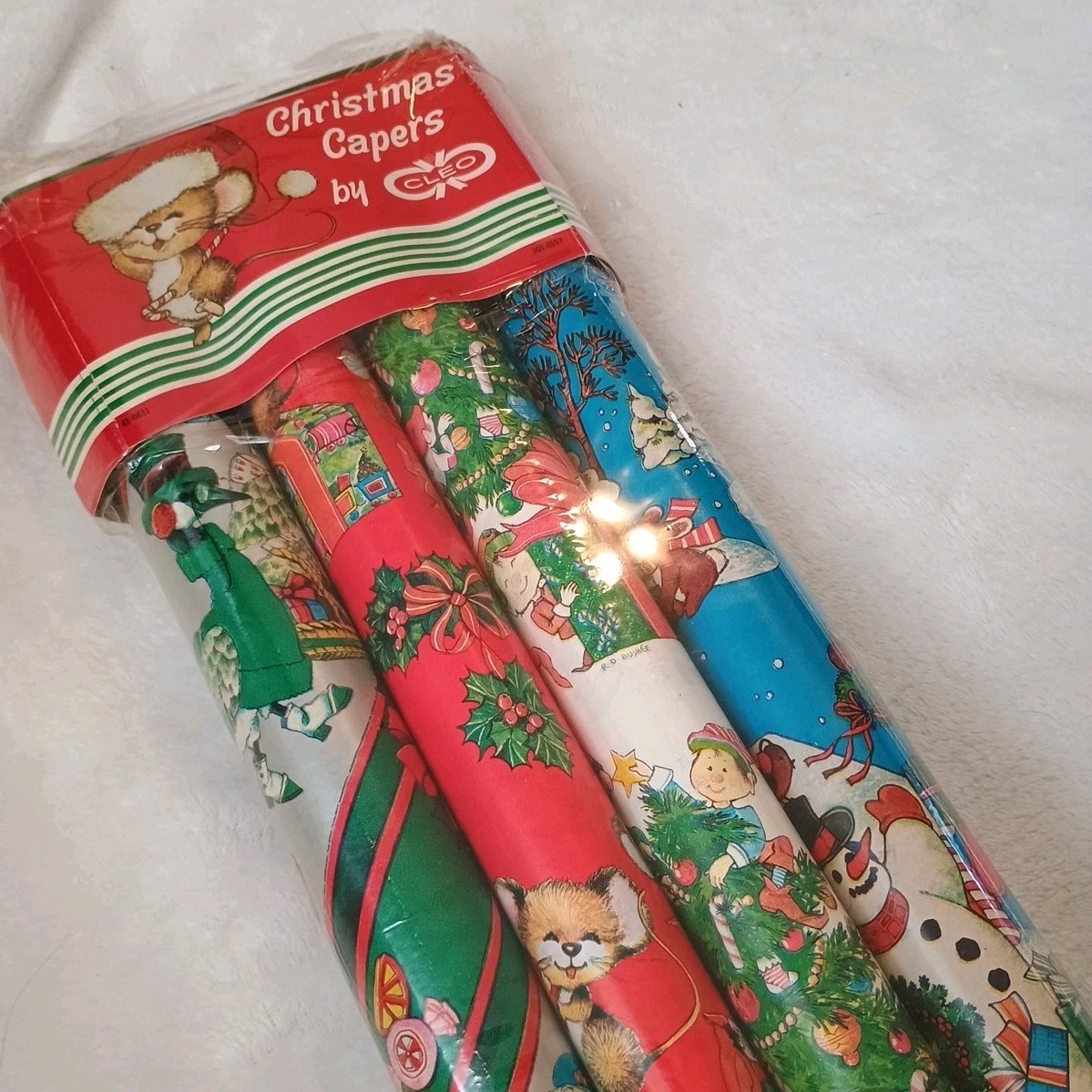 Vintage CLEO Christmas Wrapping Paper 1970s Great Colors 3 Complete ...