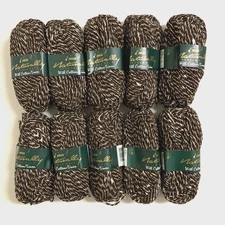 Lot 10 Skeins Emu Naturally Double Knit Pure Wool/Cotton Brown 50g ea England