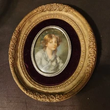 ANTIQUE OVAL CAMEO CREATION "Innocence" By JEAN BATISTE GREUZE