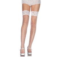 Sexy Grobmaschige Leg Avenue Nylon NetzstrüMpfe Weiß 34/36/38 #AC1036