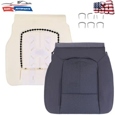 For FORD F-150 2011-2014 DRIVER BOTTOM SEAT COVER STEEL GRAY & Foam Cushion