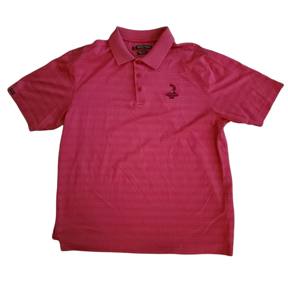 Camisa polo masculina vermelha campo de golfe Pinehurst manga curta urze taco de campo - Imagem 2 de 4