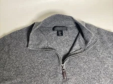 Christian Lacroix Cashmere Sweater Quarter Zip Size XL Gray NWT
