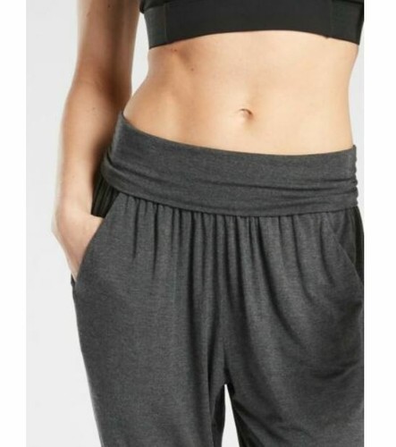 Athleta Soft Grey Heather Yoga Studio Jogger Pants Small Tall - Picture 5 of 6