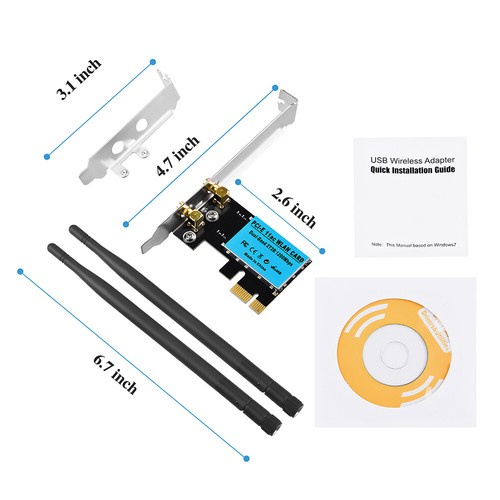 Dual Band 2.4G/5GHz Wi-Fi Adapter Receiver 1200Mbps Wireless Network Card - Afbeelding 4 van 8