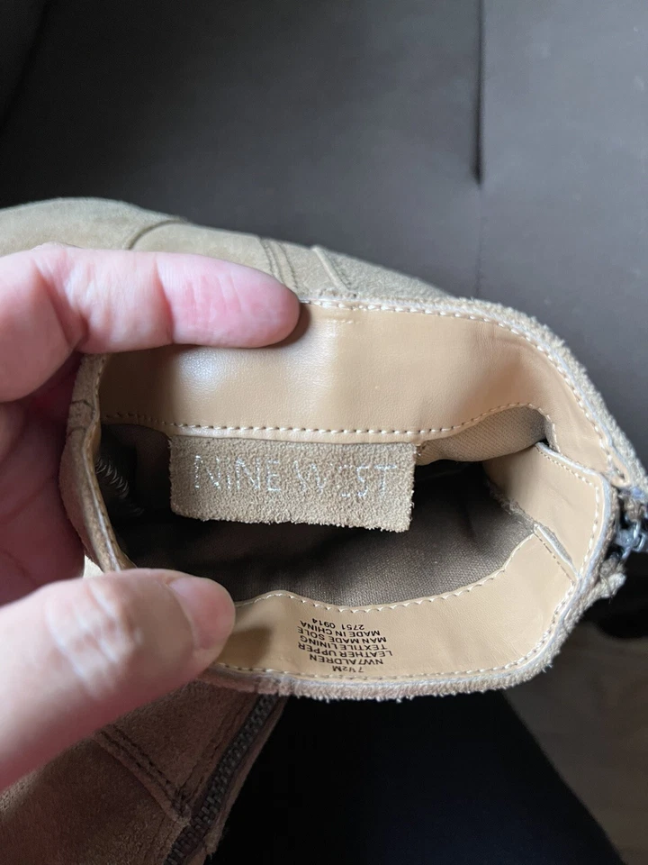 Botín plataforma al tobillo de gamuza Nine West 7,5 Foto 3 de 4