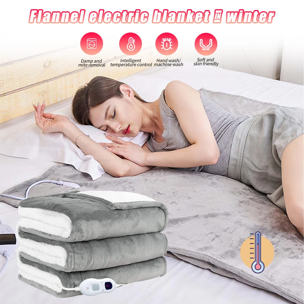 Heated Blanket Fleece Electric Throw Blanket Fast Heating Full Size  Microplush | eBay