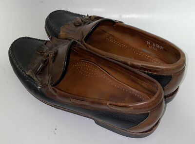 Allen Edmonds NASHUA Mens Black/Brown Leather Slip On Dress  display picture 1