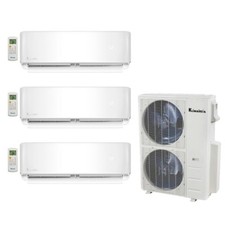 Klimaire 3-zone 48000 Btu 21 Seer 18000 X3 Wall Ac Mini Split Heat 15ft Kits