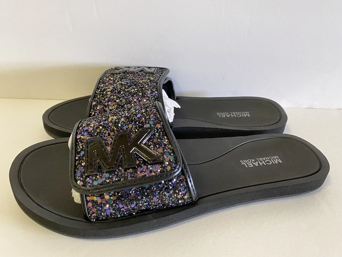 Michael kors slides sale glitter