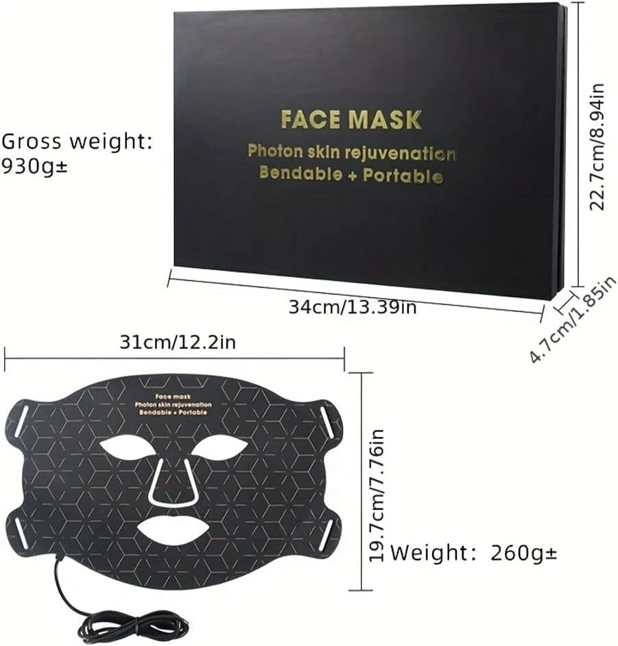 Red Light Therapy Mask 4 in 1 Red Led Light Therapy Infrared Flexible Soft Mask - image 3 of 4