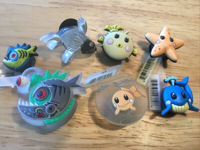 FISH PIRANHA STARFISH PUFF WHALE FISHBOWL AUTHENTIC SHOE CHARM FIT CROCS HOLES