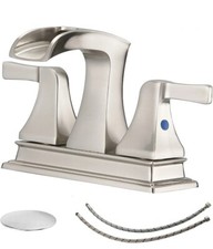 BWE Bronze Waterfall Bathroom Faucet 2 Handle with Pop Up Drain with Overflow...