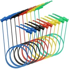 Sumnacon 10 Pcs Multimeter Electrical Test Dual Lead Test Hook Clips - 5 Colo...