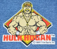 Original Vintage 90s HULK HOGAN 3" Heat Transfer Iron-On Patch WWE WWF Wrestling