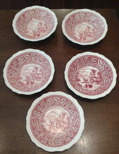 Set of 5 Vintage Salem Heirloom 6.25" Dessert Bowls Transferware Floral. CMS - Foto 1 di 9