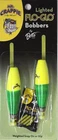 Mr Crappie Flo-Glo Lighted Weighted Bobber TWO PKS =4 Total Floats #M2BW-2YG-GL