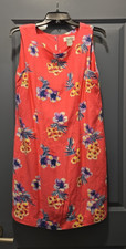WOMANS SOSTANZA PINK Floral Dress Sleeveless Rayon Crewneck Zip Back Size LARGE