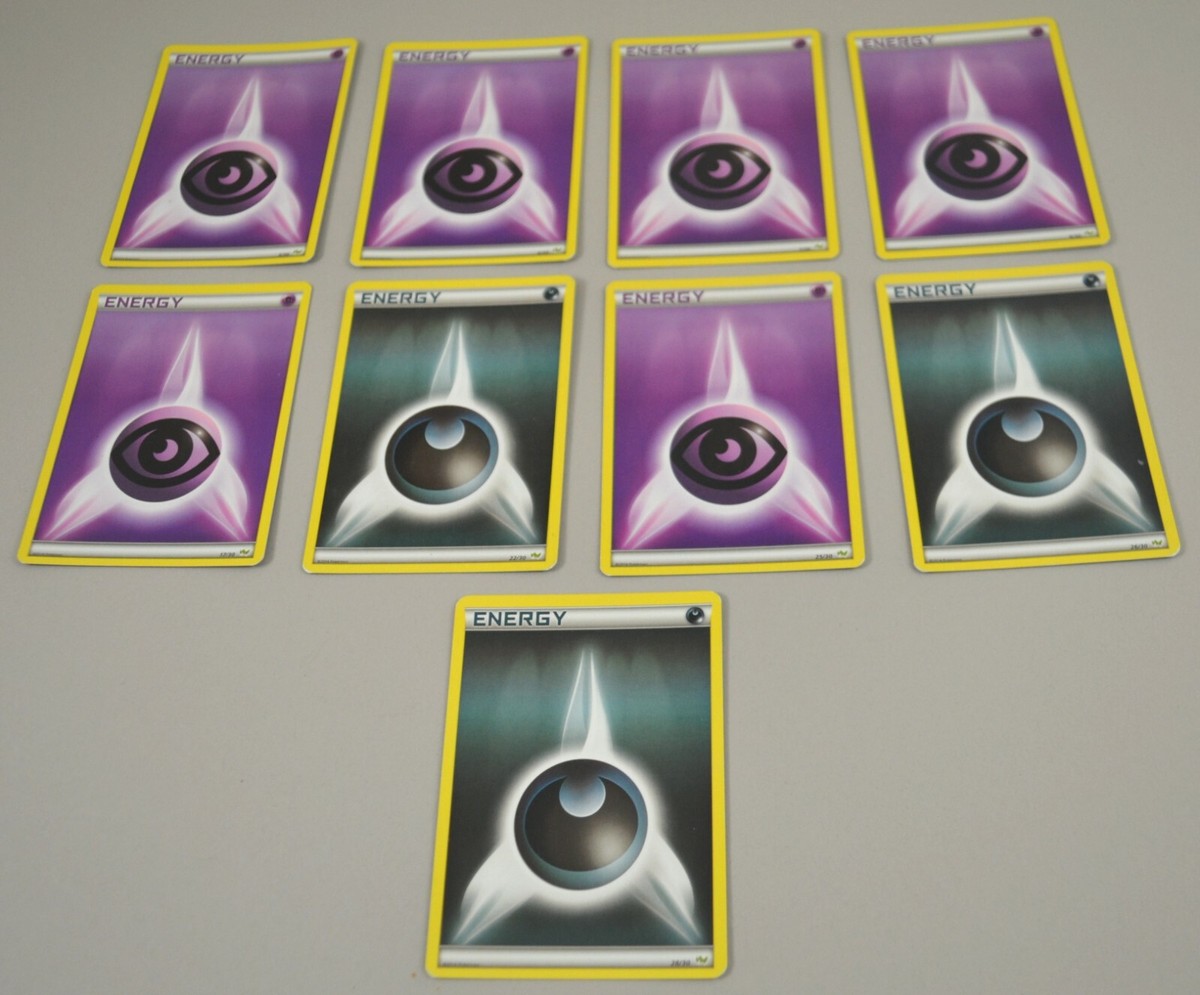 2014 Pokemon XY Trainer Kit Noivern Half Deck Darkness & Psychic Energy Cards UP