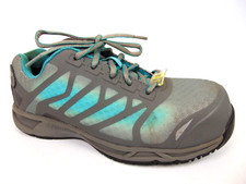 Nautilus Women's N2485 Grey/Aqua Safety Toe Work Shoes Size 6.5 M, Sneaker 29380