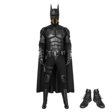 Batman Jumpsuit Costume Cosplay Bruce Wayne Bodysuit Men Boots Outfit Halloween