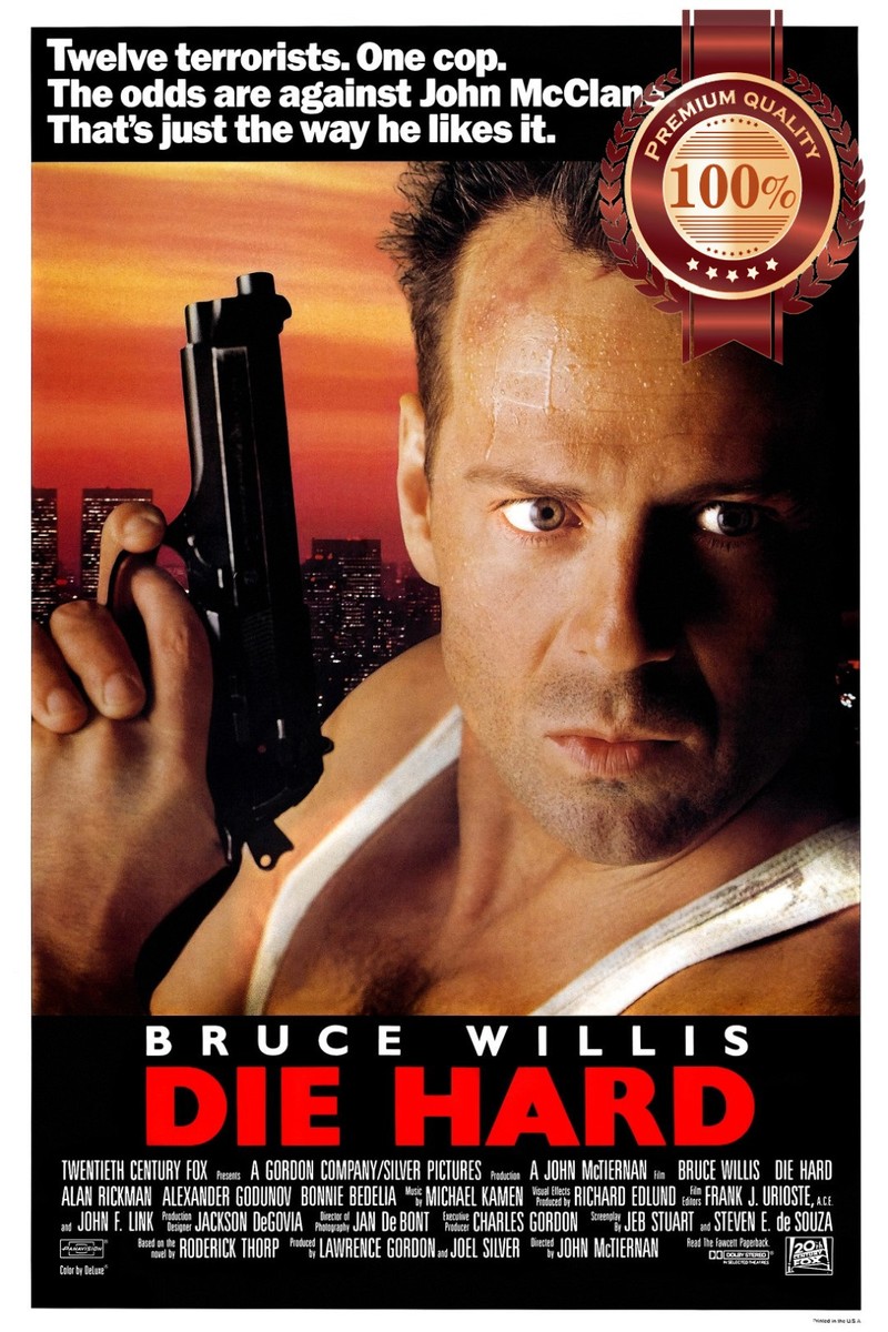 DIE HARD BRUCE WILLIS 80s 1988 ORIGINAL CINEMA MOVIE PRINT PREMIUM