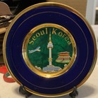 Souvenir 24kt Gold Plated Edge Decorative Plate Seoul Korea 6" — photo 1