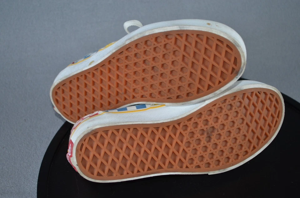 VANS Checkerboard Tenis Clásicos Juveniles Talla 3 Azul Rojo Amarillo Zapatos Con Cordones Foto 4 de 4