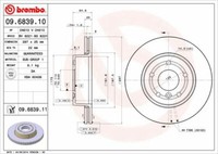 2X Brembo 09.6839.11 Bremsscheibe Vorne FüR Land Rover