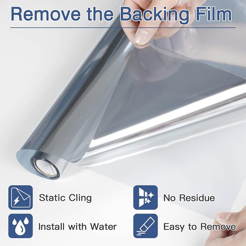 1-5M One Way Silver Reflective Mirror Window Tint Glass Block Heat UV Glare Film - Picture 8 of 20