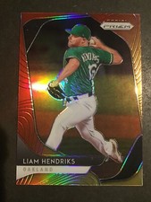 2020 Prizm Baseball Liam Hendricks Red-Orange Parallel Oakland Athletics 