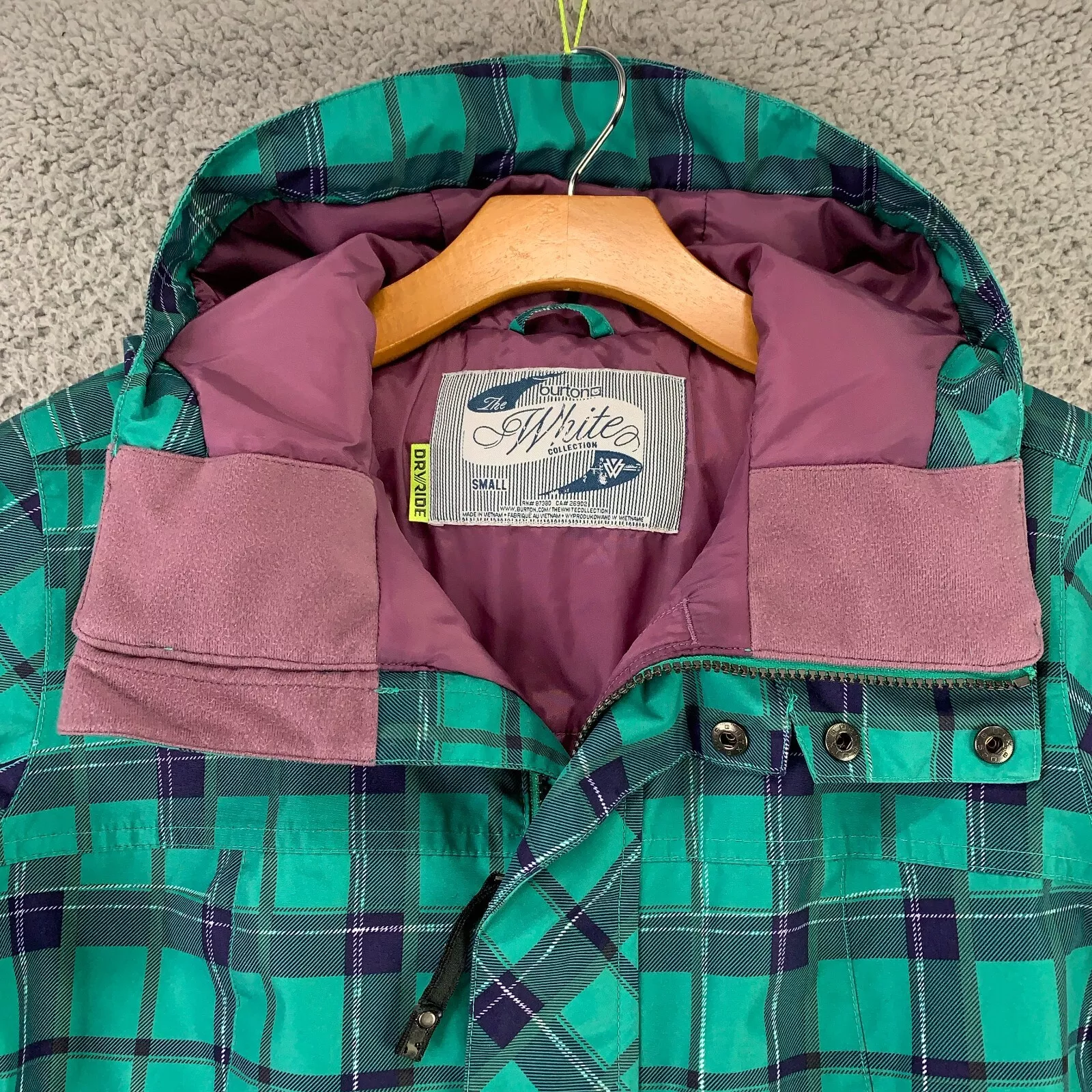 burton dryride white collection snowboard ski mountain jacket