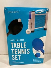 PRO-SPIN All-in-One Ping Pong Paddles Set Table Tennis 3-Star Balls & Net