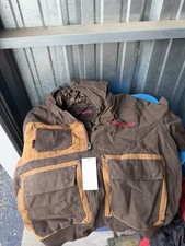 Genuine Snap-on Heavy Duty Insulated Work Jacket Brown/Tan Hooded Coat - Large