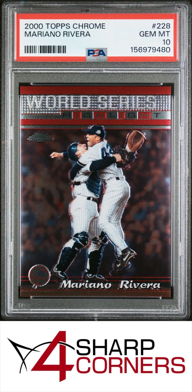 2000 TOPPS CHROME #228 MARIANO RIVERA YANKEES HOF PSA 10
