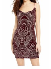 JUMP Womens Body Con Mini Dress Maroon Spaghetti Strap Evening Juniors S